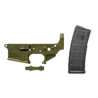 AR15 Stripped Lower Receiver, Gen 2 - OD Green Anodized w/ Trigger Guard & 5 PMAG® Bundle